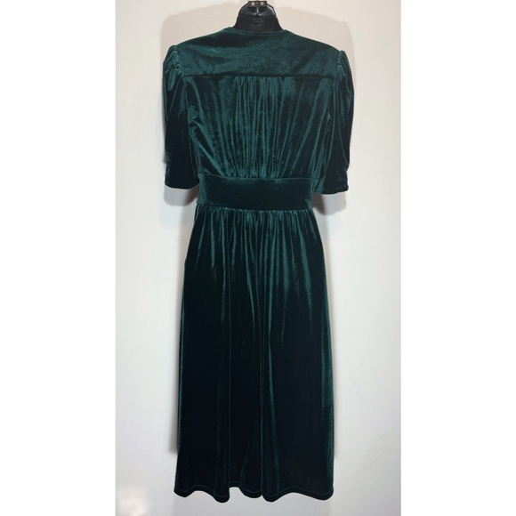 Lauren Ralph Lauren Puff Sleeve Velvet Midi Dress - Picture 7 of 9